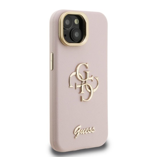Husa Guess PU Grained 4G Logo Stand Camera Frame pentru iPhone 15, Roz Husa Guess PU Grained 4G Logo Stand Camera Frame pentru iPhone 15, Roz (Bakr, GUHCP15SPCS4GSP) by www.silkase.ro