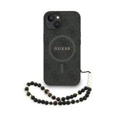 Husa Crossbody Guess PU Leather 4G Colored Ring Strap MagSafe pentru iPhone 13, Neagra