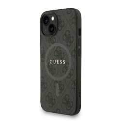 Husa Crossbody Guess PU Leather 4G Colored Ring Strap MagSafe pentru iPhone 13, Neagra Husa Crossbody Guess PU Leather 4G Colored Ring Strap MagSafe pentru iPhone 13, Neagra