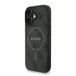 Husa Crossbody Guess PU Leather 4G Colored Ring Strap MagSafe pentru iPhone 16, Neagra Husa Crossbody Guess PU Leather 4G Colored Ring Strap MagSafe pentru iPhone 16, Neagra