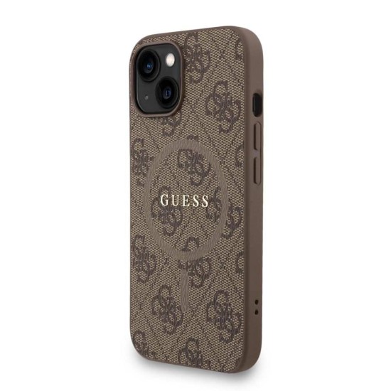 Husa Crossbody Guess PU Leather 4G Colored Ring Strap MagSafe pentru iPhone 15, Maro Husa Crossbody Guess PU Leather 4G Colored Ring Strap MagSafe pentru iPhone 15, Maro (Bakr, GUHMP15SP4GREGSW) by www.silkase.ro