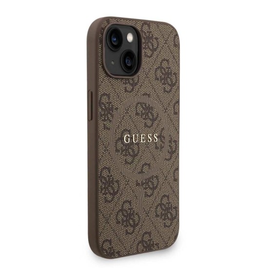 Husa Crossbody Guess PU Leather 4G Colored Ring Strap MagSafe pentru iPhone 15, Maro Husa Crossbody Guess PU Leather 4G Colored Ring Strap MagSafe pentru iPhone 15, Maro (Bakr, GUHMP15SP4GREGSW) by www.silkase.ro