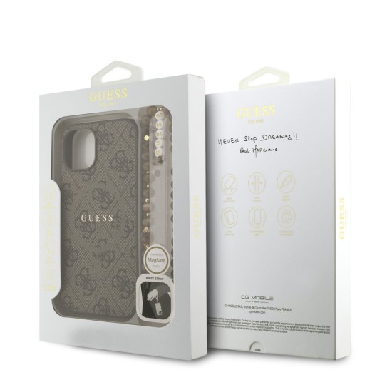 Husa Crossbody Guess PU Leather 4G Colored Ring Strap MagSafe pentru iPhone 15, Maro Husa Crossbody Guess PU Leather 4G Colored Ring Strap MagSafe pentru iPhone 15, Maro (Bakr, GUHMP15SP4GREGSW) by www.silkase.ro