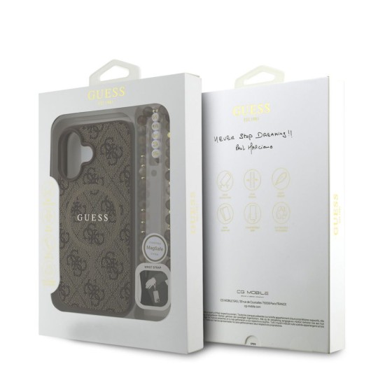 Husa Crossbody Guess PU Leather 4G Colored Ring Strap MagSafe pentru iPhone 16, Maro Husa Crossbody Guess PU Leather 4G Colored Ring Strap MagSafe pentru iPhone 16, Maro (Bakr, GUHMP16SP4GREGSW) by www.silkase.ro