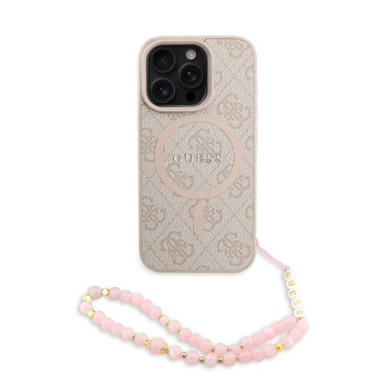 Husa Crossbody Guess PU Leather 4G Colored Ring Strap MagSafe pentru iPhone 16 Pro Max, Roz Husa Crossbody Guess PU Leather 4G Colored Ring Strap MagSafe pentru iPhone 16 Pro Max, Roz (Bakr, GUHMP16XP4GREGSP) by www.silkase.ro