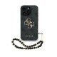Husa Guess PU 4G Metal Logo Strap pentru iPhone 15 Pro Max, Neagra (Bakr, GUHCP15XP4GMGSK) by www.silkase.ro