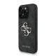 Husa Guess PU 4G Metal Logo Strap pentru iPhone 15 Pro Max, Neagra (Bakr, GUHCP15XP4GMGSK) by www.silkase.ro