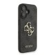 Husa Guess PU 4G Metal Logo Strap pentru iPhone 16, Neagra (Bakr, GUHCP16SP4GMGSK) by www.silkase.ro