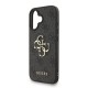Husa Guess PU 4G Metal Logo Strap pentru iPhone 16, Neagra (Bakr, GUHCP16SP4GMGSK) by www.silkase.ro