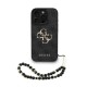 Husa Guess PU 4G Metal Logo Strap pentru iPhone 16 Pro Max, Neagra (Bakr, GUHCP16XP4GMGSK) by www.silkase.ro