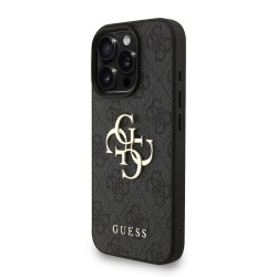 Husa Guess PU 4G Metal Logo Strap pentru iPhone 16 Pro Max, Neagra Husa Guess PU 4G Metal Logo Strap pentru iPhone 16 Pro Max, Neagra