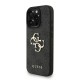 Husa Guess PU 4G Metal Logo Strap pentru iPhone 16 Pro Max, Neagra (Bakr, GUHCP16XP4GMGSK) by www.silkase.ro