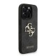 Husa Guess PU 4G Metal Logo Strap pentru iPhone 16 Pro Max, Neagra (Bakr, GUHCP16XP4GMGSK) by www.silkase.ro