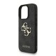 Husa Guess PU 4G Metal Logo Strap pentru iPhone 16 Pro Max, Neagra (Bakr, GUHCP16XP4GMGSK) by www.silkase.ro