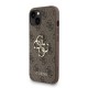 Husa Guess PU 4G Metal Logo Strap pentru iPhone 15, Maro (Bakr, GUHCP15SP4GMGSW) by www.silkase.ro