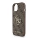 Husa Guess PU 4G Metal Logo Strap pentru iPhone 15, Maro (Bakr, GUHCP15SP4GMGSW) by www.silkase.ro