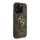 Husa Guess PU 4G Metal Logo Strap pentru iPhone 15 Pro, Maro (Bakr, GUHCP15LP4GMGSW) by www.silkase.ro