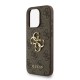 Husa Guess PU 4G Metal Logo Strap pentru iPhone 15 Pro, Maro (Bakr, GUHCP15LP4GMGSW) by www.silkase.ro