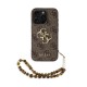 Husa Guess PU 4G Metal Logo Strap pentru iPhone 15 Pro Max, Maro (Bakr, GUHCP15XP4GMGSW) by www.silkase.ro