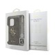 Husa Guess PU 4G Metal Logo Strap pentru iPhone 15 Pro Max, Maro (Bakr, GUHCP15XP4GMGSW) by www.silkase.ro