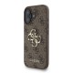 Husa Guess PU 4G Metal Logo Strap pentru iPhone 16, Maro (Bakr, GUHCP16SP4GMGSW) by www.silkase.ro