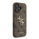 Husa Guess PU 4G Metal Logo Strap pentru iPhone 16, Maro (Bakr, GUHCP16SP4GMGSW) by www.silkase.ro
