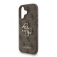 Husa Guess PU 4G Metal Logo Strap pentru iPhone 16, Maro (Bakr, GUHCP16SP4GMGSW) by www.silkase.ro