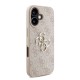 Husa Guess PU 4G Metal Logo Strap pentru iPhone 16, Roz (Bakr, GUHCP16SP4GMGSP) by www.silkase.ro