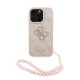 Husa Guess PU 4G Metal Logo Strap pentru iPhone 16 Pro, Roz (Bakr, GUHCP16LP4GMGSP) by www.silkase.ro