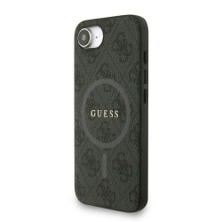 Husa Crossbody Guess PU Leather 4G Colored Ring Strap MagSafe pentru iPhone 16e, Neagra Husa Crossbody Guess PU Leather 4G Colored Ring Strap MagSafe pentru iPhone 16e, Neagra