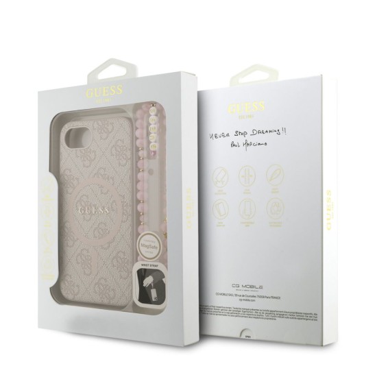 Husa Crossbody Guess PU Leather 4G Colored Ring Strap MagSafe pentru iPhone 16e, Roz Husa Crossbody Guess PU Leather 4G Colored Ring Strap MagSafe pentru iPhone 16e, Roz (Bakr, GUHMPSE4P4GREGSP) by www.silkase.ro