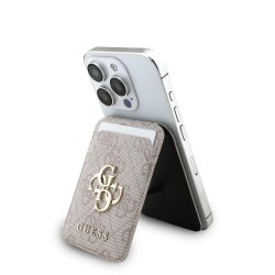Portcard și Stand Guess 4G Metal Logo, MagSafe, Roz