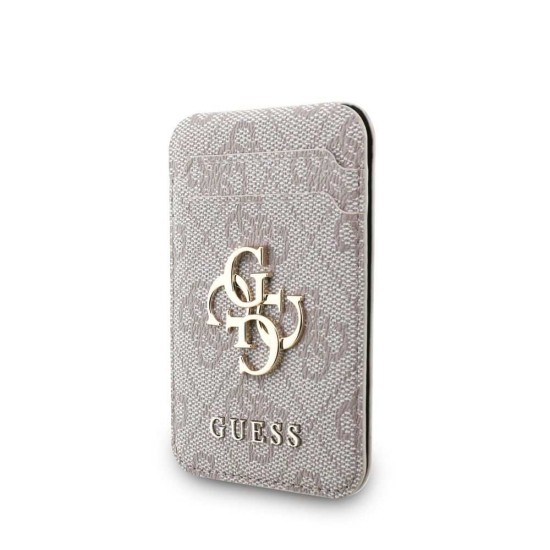 Portcard și Stand Guess 4G Metal Logo, MagSafe, Roz (Bakr, GUWMSHG4BLP) by www.silkase.ro