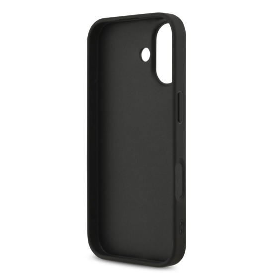 Husa Guess PU Fixed Glitter 4G Metal Logo pentru iPhone 17, Neagra (Bakr, GUHCP17SHG4SGK) by www.silkase.ro