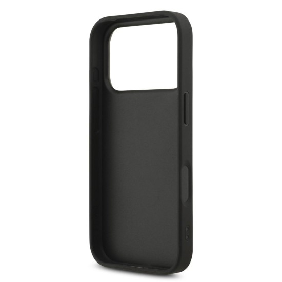 Husa Guess PU Fixed Glitter 4G Metal Logo pentru iPhone 17 Pro, Neagra (Bakr, GUHCP17LHG4SGK) by www.silkase.ro