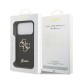 Husa Guess PU Fixed Glitter 4G Metal Logo pentru iPhone 17 Pro, Neagra (Bakr, GUHCP17LHG4SGK) by www.silkase.ro