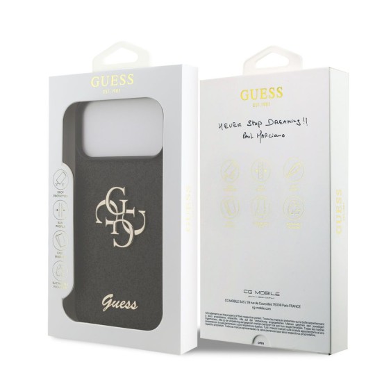 Husa Guess PU Fixed Glitter 4G Metal Logo pentru iPhone 17 Pro Max, Neagra Husa Guess PU Fixed Glitter 4G Metal Logo pentru iPhone 17 Pro Max, Neagra (Bakr, GUHCP17XHG4SGK) by www.silkase.ro