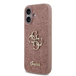 Husa Guess PU Fixed Glitter 4G Metal Logo pentru iPhone 17, Roz Husa Guess PU Fixed Glitter 4G Metal Logo pentru iPhone 17, Roz