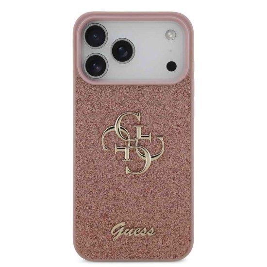 Husa Guess PU Fixed Glitter 4G Metal Logo pentru iPhone 17 Pro Max, Roz (Bakr, GUHCP17XHG4SGP) by www.silkase.ro