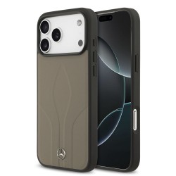 Husa Mercedes Leather The Move MagSafe pentru iPhone 17 Pro Max, Gri (Taupe)