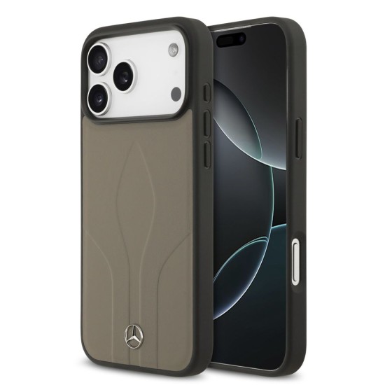 Husa Mercedes Leather The Move MagSafe pentru iPhone 17 Pro Max, Gri (Taupe) Husa Mercedes Leather The Move MagSafe pentru iPhone 17 Pro Max, Gri (Taupe) (Bakr, MEHMP17X25ROLAUT) by www.silkase.ro