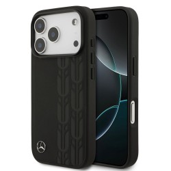 Husa Mercedes Leather Lauer Leaves MagSafe pentru iPhone 17 Pro, Neagra