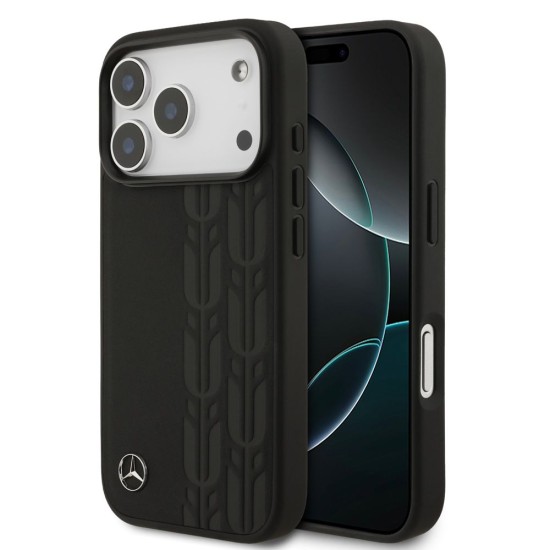 Husa Mercedes Leather Lauer Leaves MagSafe pentru iPhone 17 Pro, Neagra Husa Mercedes Leather Lauer Leaves MagSafe pentru iPhone 17 Pro, Neagra (Bakr, MEHMP17L25RDSLAK) by www.silkase.ro