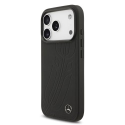 Husa Mercedes Large Leather Lauer Leaves MagSafe pentru iPhone 17 Pro, Neagra Husa Mercedes Large Leather Lauer Leaves MagSafe pentru iPhone 17 Pro, Neagra