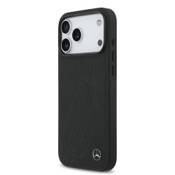 Husa Mercedes Large Leather Lauer Leaves MagSafe pentru iPhone 17 Pro Max, Neagra Husa Mercedes Large Leather Lauer Leaves MagSafe pentru iPhone 17 Pro Max, Neagra