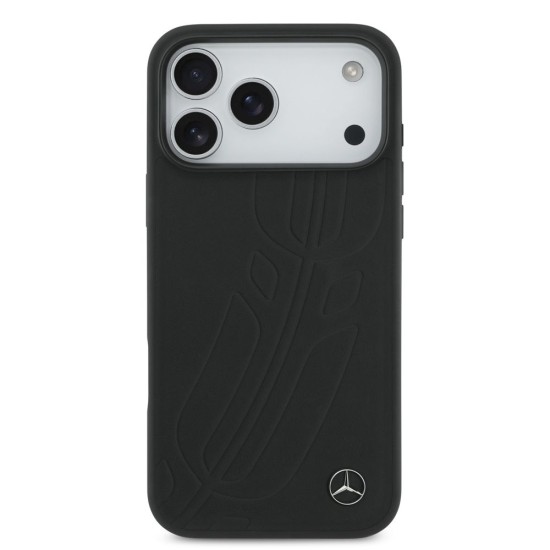 Husa Mercedes Large Leather Lauer Leaves MagSafe pentru iPhone 17 Pro Max, Neagra (Bakr, MEHMP17X25ROOLK) by www.silkase.ro