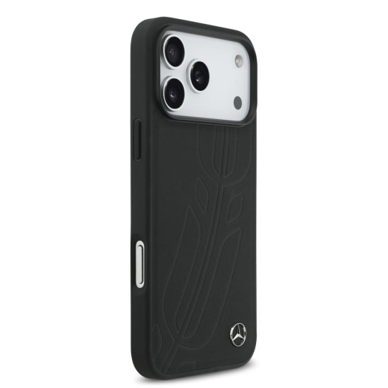 Husa Mercedes Large Leather Lauer Leaves MagSafe pentru iPhone 17 Pro Max, Neagra (Bakr, MEHMP17X25ROOLK) by www.silkase.ro