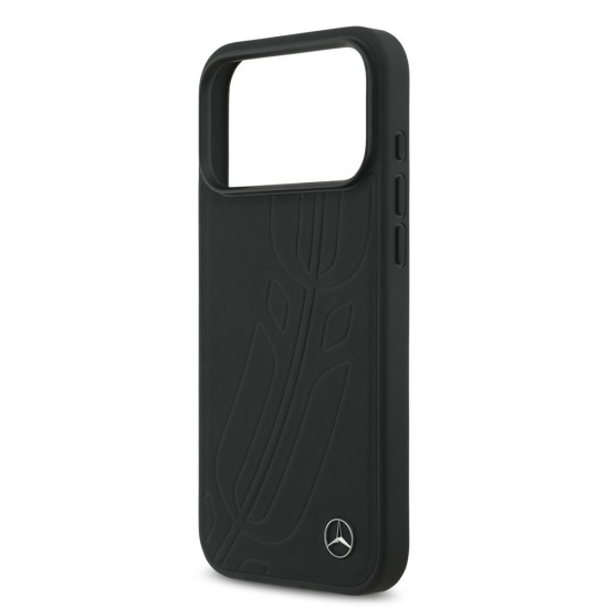 Husa Mercedes Large Leather Lauer Leaves MagSafe pentru iPhone 17 Pro Max, Neagra (Bakr, MEHMP17X25ROOLK) by www.silkase.ro
