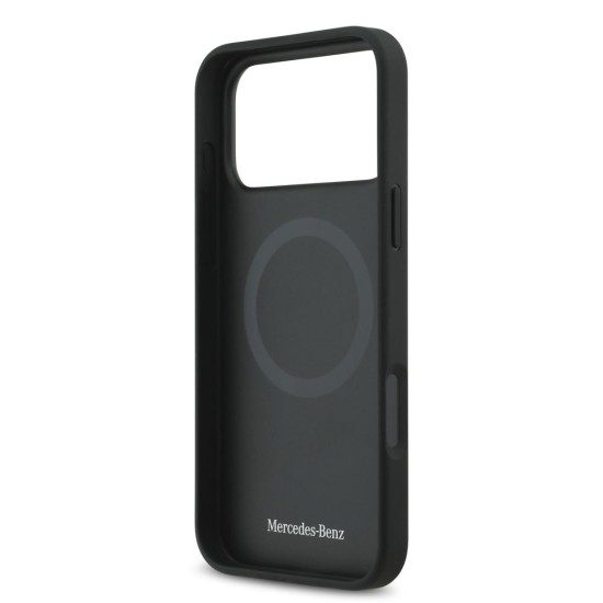 Husa Mercedes Large Leather Lauer Leaves MagSafe pentru iPhone 17 Pro Max, Neagra (Bakr, MEHMP17X25ROOLK) by www.silkase.ro