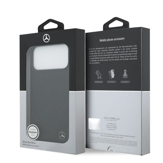 Husa Mercedes Large Leather Lauer Leaves MagSafe pentru iPhone 17 Pro Max, Neagra (Bakr, MEHMP17X25ROOLK) by www.silkase.ro